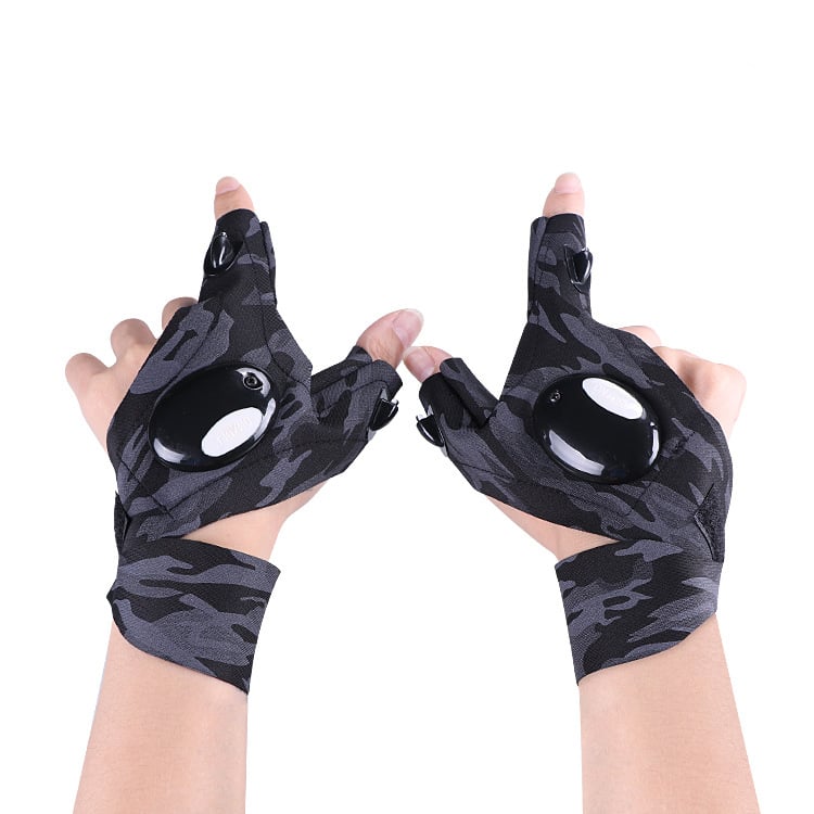 🔥LED Flashlight Waterproof Gloves - Practical Durable Fingerless Gloves✨