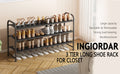 Shoe Rack 3 Tier Long Storage Organizer Wide Metal Shoe Shelf for Closet Entryway Black