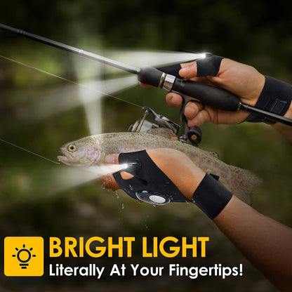 🔥LED Flashlight Waterproof Gloves - Practical Durable Fingerless Gloves✨