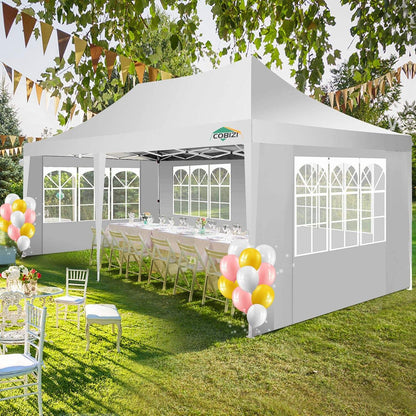 🔥[Hot sale]🔥10x20Pop up Canopy Tent with 6 sidewalls Commercial Heavy Duty Canopy UPF 50+ All Weather Waterproof Outdoor Wedding Party Tents