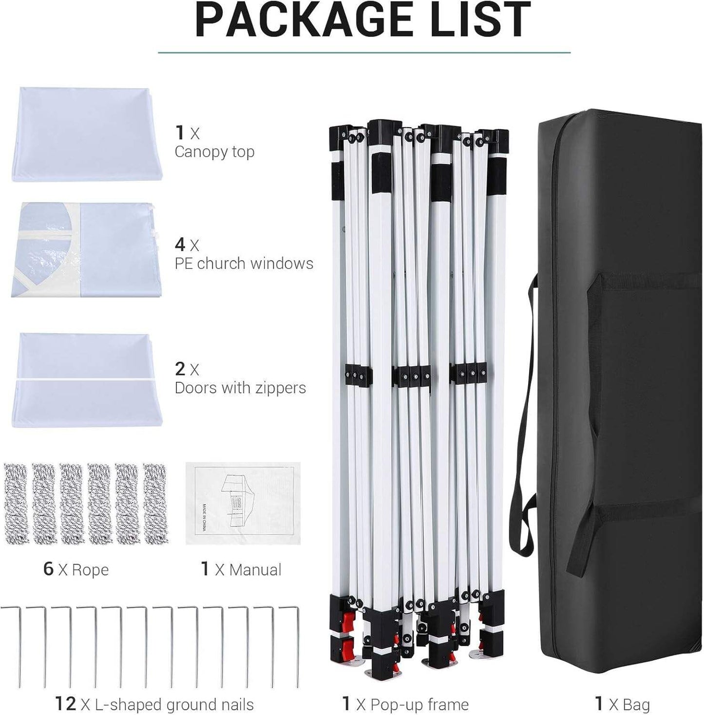 🔥[Hot sale]🔥10x20Pop up Canopy Tent with 6 sidewalls Commercial Heavy Duty Canopy UPF 50+ All Weather Waterproof Outdoor Wedding Party Tents