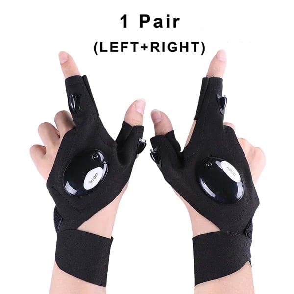 🔥LED Flashlight Waterproof Gloves - Practical Durable Fingerless Gloves✨
