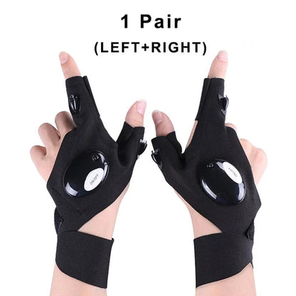 🔥LED Flashlight Waterproof Gloves - Practical Durable Fingerless Gloves✨