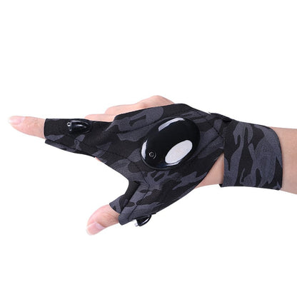 🔥LED Flashlight Waterproof Gloves - Practical Durable Fingerless Gloves✨