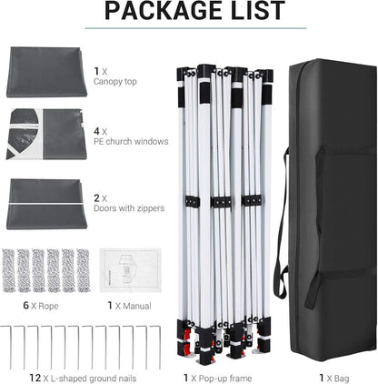 🔥[Hot sale]🔥10x20Pop up Canopy Tent with 6 sidewalls Commercial Heavy Duty Canopy UPF 50+ All Weather Waterproof Outdoor Wedding Party Tents