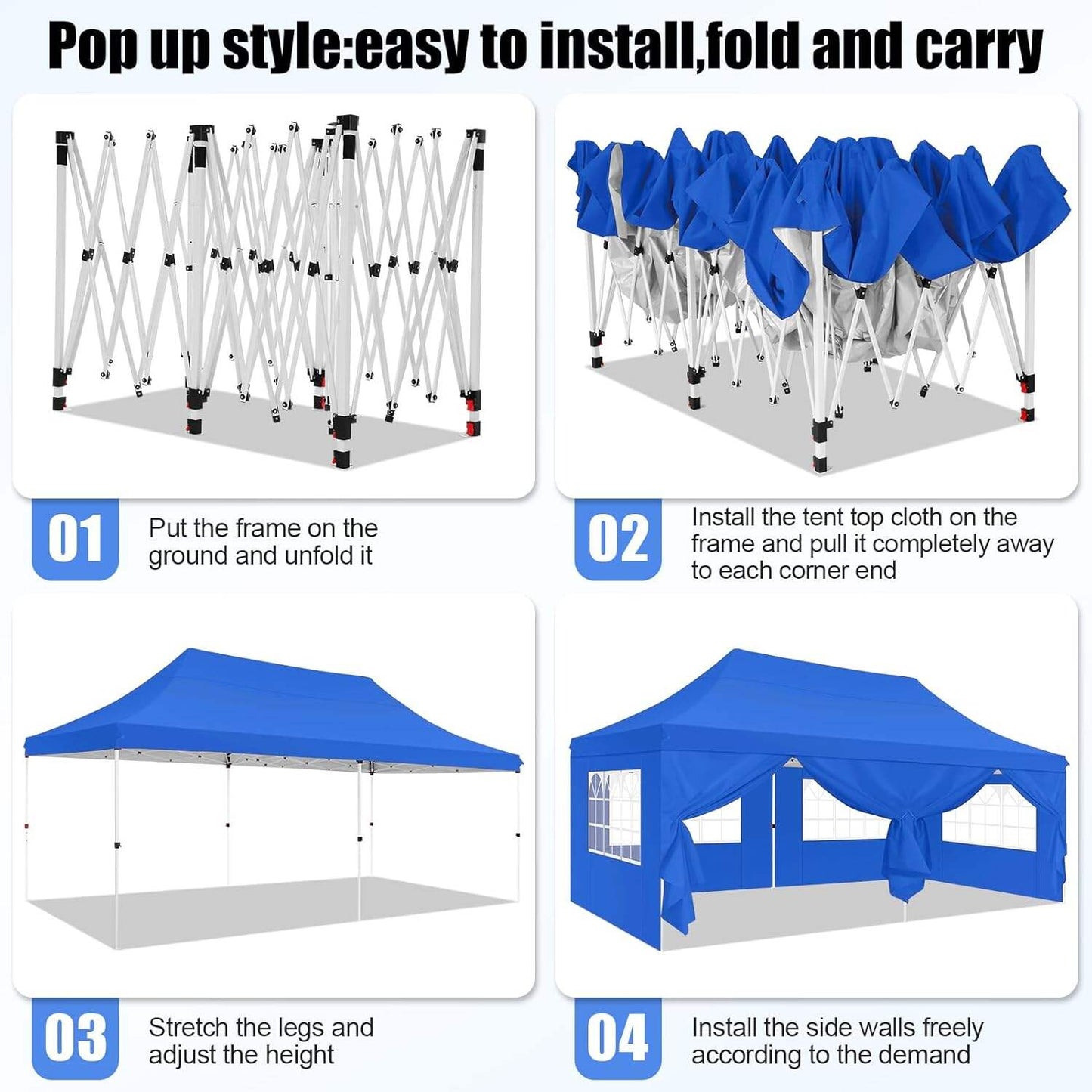 🔥[Hot sale]🔥10x20Pop up Canopy Tent with 6 sidewalls Commercial Heavy Duty Canopy UPF 50+ All Weather Waterproof Outdoor Wedding Party Tents