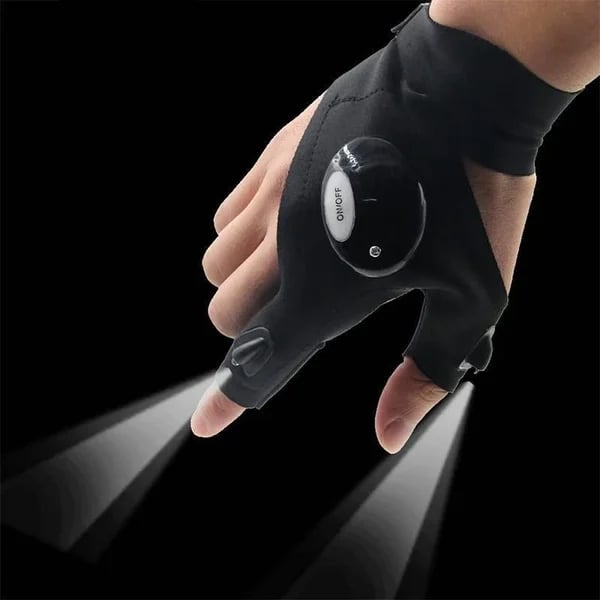 🔥LED Flashlight Waterproof Gloves - Practical Durable Fingerless Gloves✨