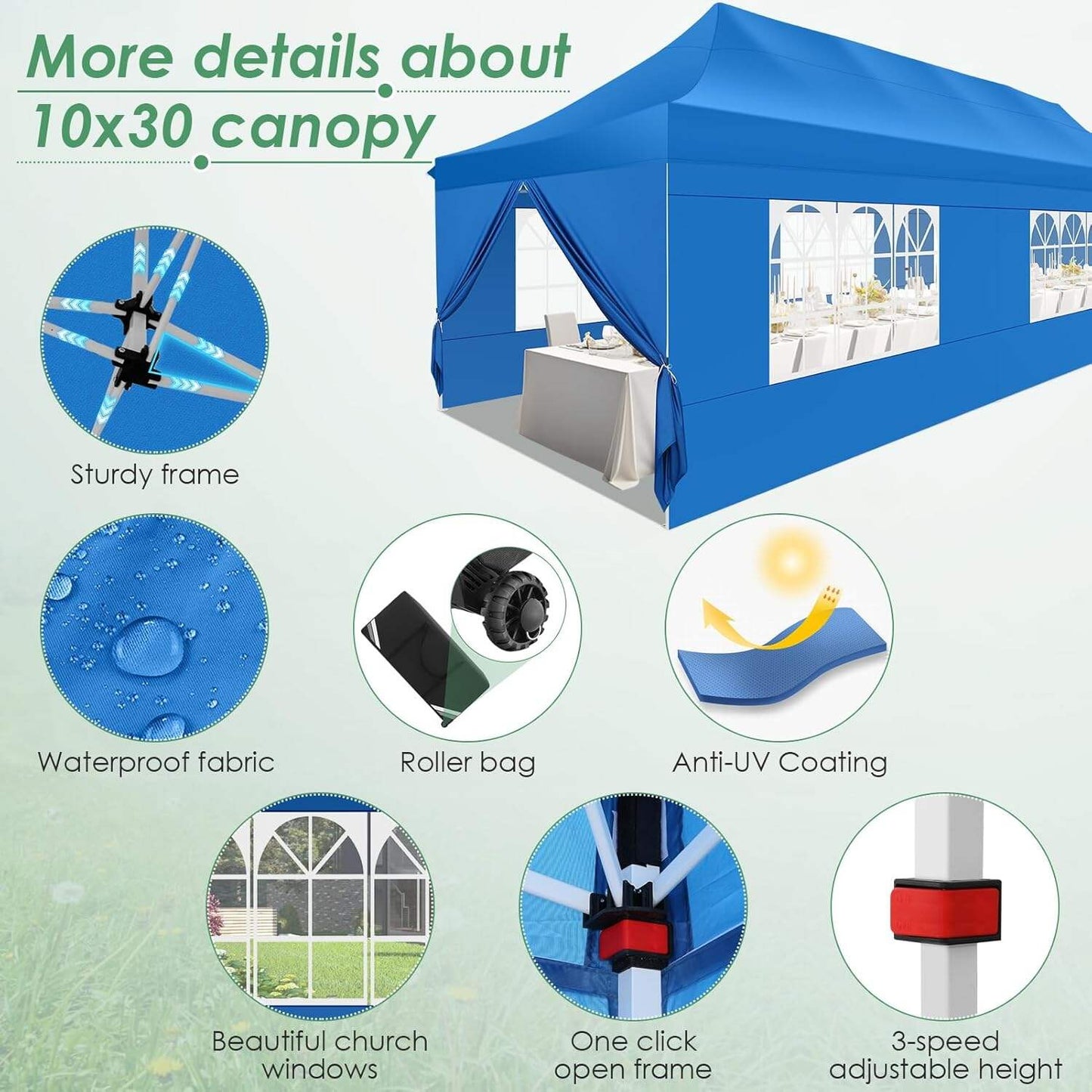 🔥[Hot sale]🔥10x20Pop up Canopy Tent with 6 sidewalls Commercial Heavy Duty Canopy UPF 50+ All Weather Waterproof Outdoor Wedding Party Tents