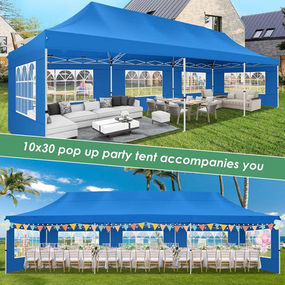🔥[Hot sale]🔥10x20Pop up Canopy Tent with 6 sidewalls Commercial Heavy Duty Canopy UPF 50+ All Weather Waterproof Outdoor Wedding Party Tents