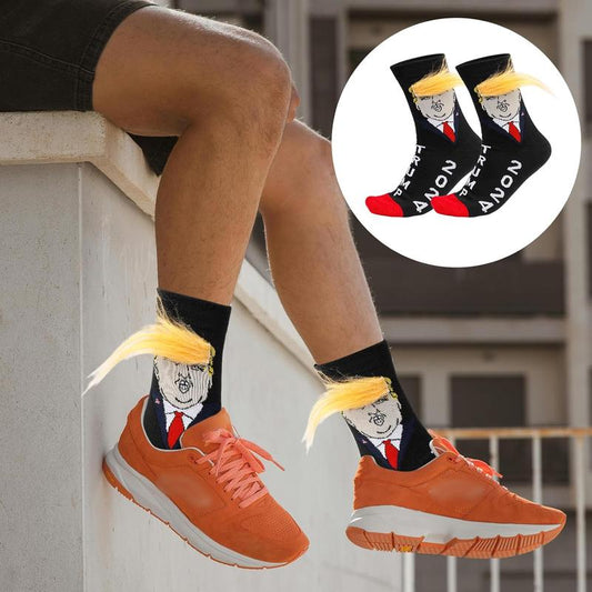 🤣Funny Trump Socks With Hair