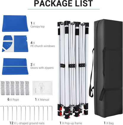 🔥[Hot sale]🔥10x20Pop up Canopy Tent with 6 sidewalls Commercial Heavy Duty Canopy UPF 50+ All Weather Waterproof Outdoor Wedding Party Tents