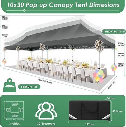🔥[Hot sale]🔥10x20Pop up Canopy Tent with 6 sidewalls Commercial Heavy Duty Canopy UPF 50+ All Weather Waterproof Outdoor Wedding Party Tents